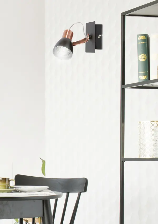 Nástěnná lampa 1X50W GU10 černá/měděná BEZ ŽÁROVKY Markus