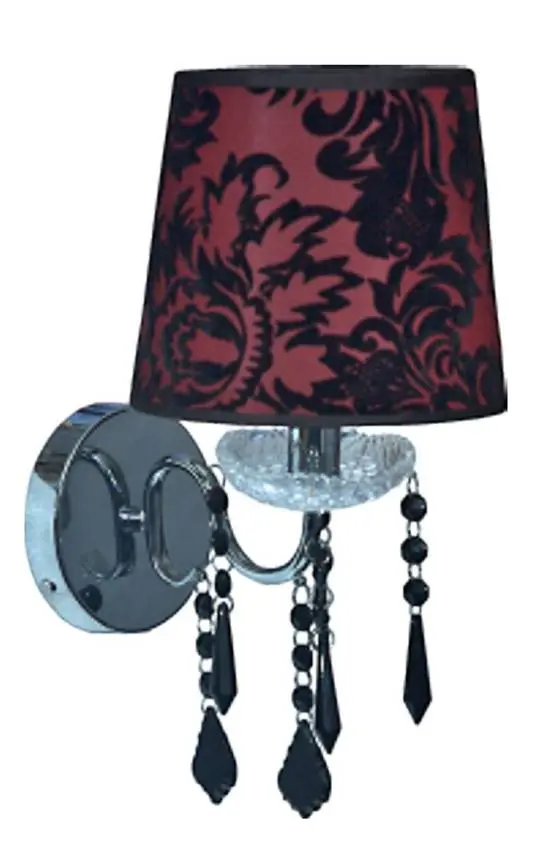 Chromová nástěnná lampa, sametové stínidlo, 1x40W E14 Astor