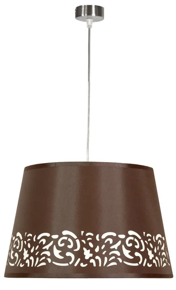 Hnědá závěsná lampa s tkaným stínidlem se vzorem 60W E27 Kašmír
