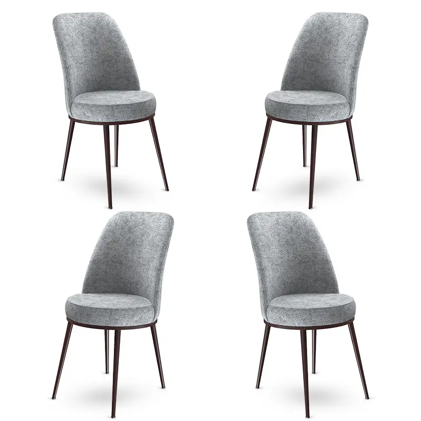 Sada jídelních židlí Dexa Grey and Brown, 4 ks, 4 ks