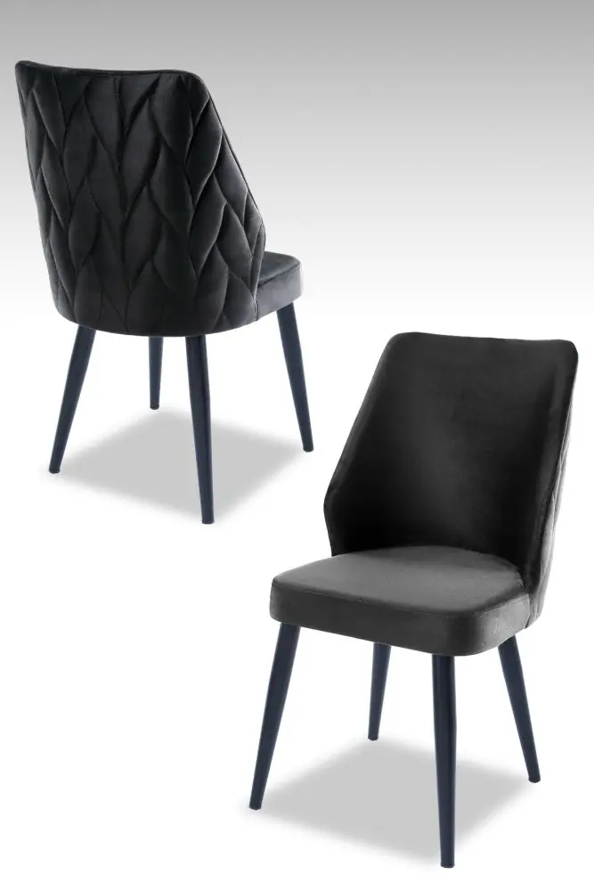 Sada židlí (2 kusy) Pufi - Anthracite, Black