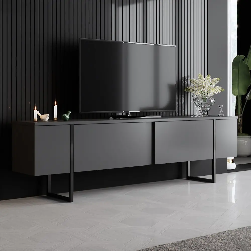 Televizní stolek Luxe Anthracite and Black