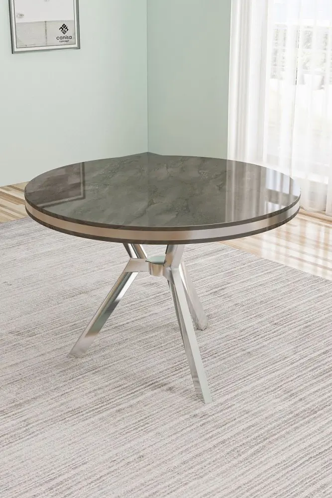Jídelní stůl Mos - Anthracite, Chrome