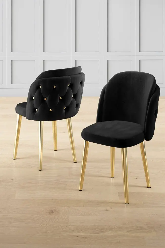 Sada židlí (4 kusy) Axle - Black, Gold