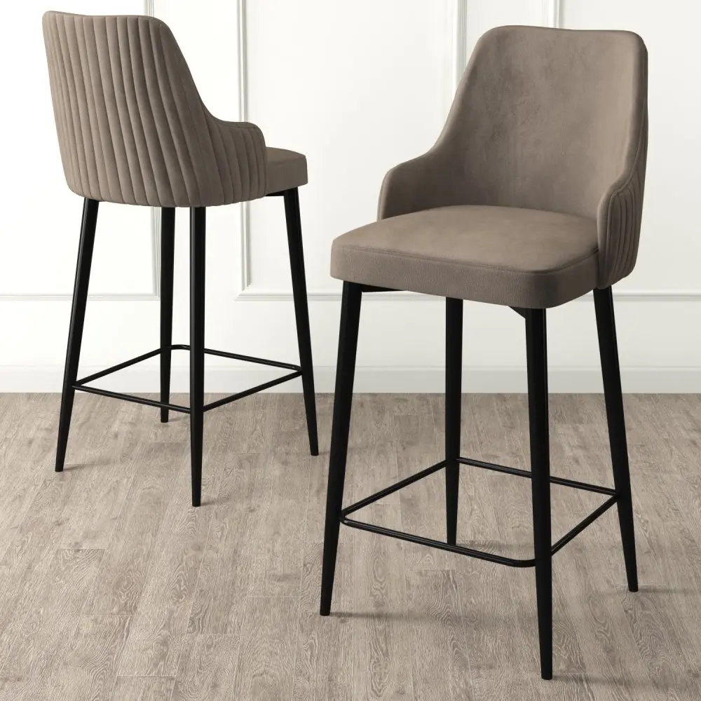Bar Stool Set (6 Pieces) Enox - Cappuccino, Black