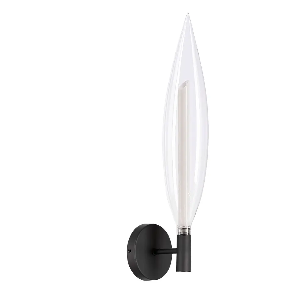 Kinkiet Nordic szklany czarny transparentny do salonu 1x5W G9