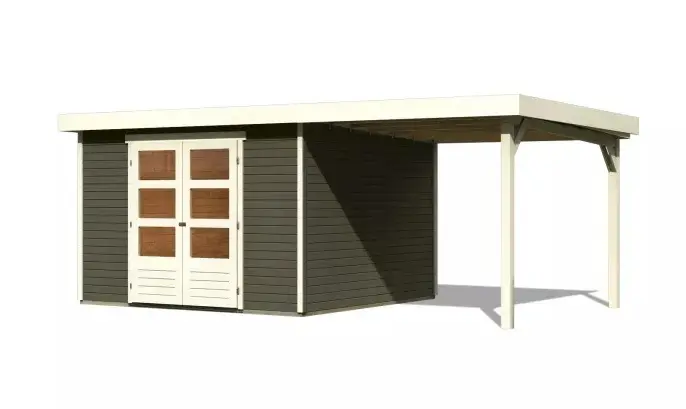 Dřevěný zahradní domek ASKOLA 6 s přístavkem 240 Lanitplast