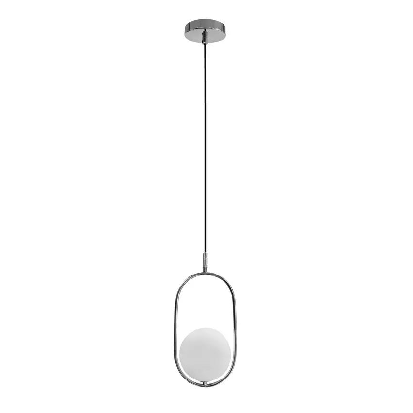 Závěsná lampa Cordel chrom 1x20W G9 s bílým stínidlem
