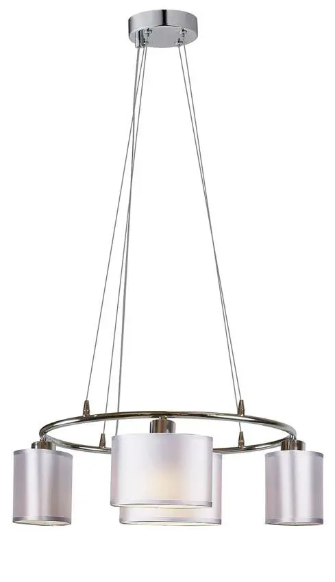 Chromovaná závěsná lampa 4x40W látkové stínidlo Ban