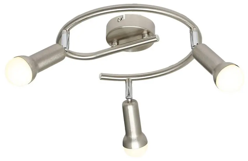 Spirálová stropní lampa 3X40W E14 saténový nikl ARC