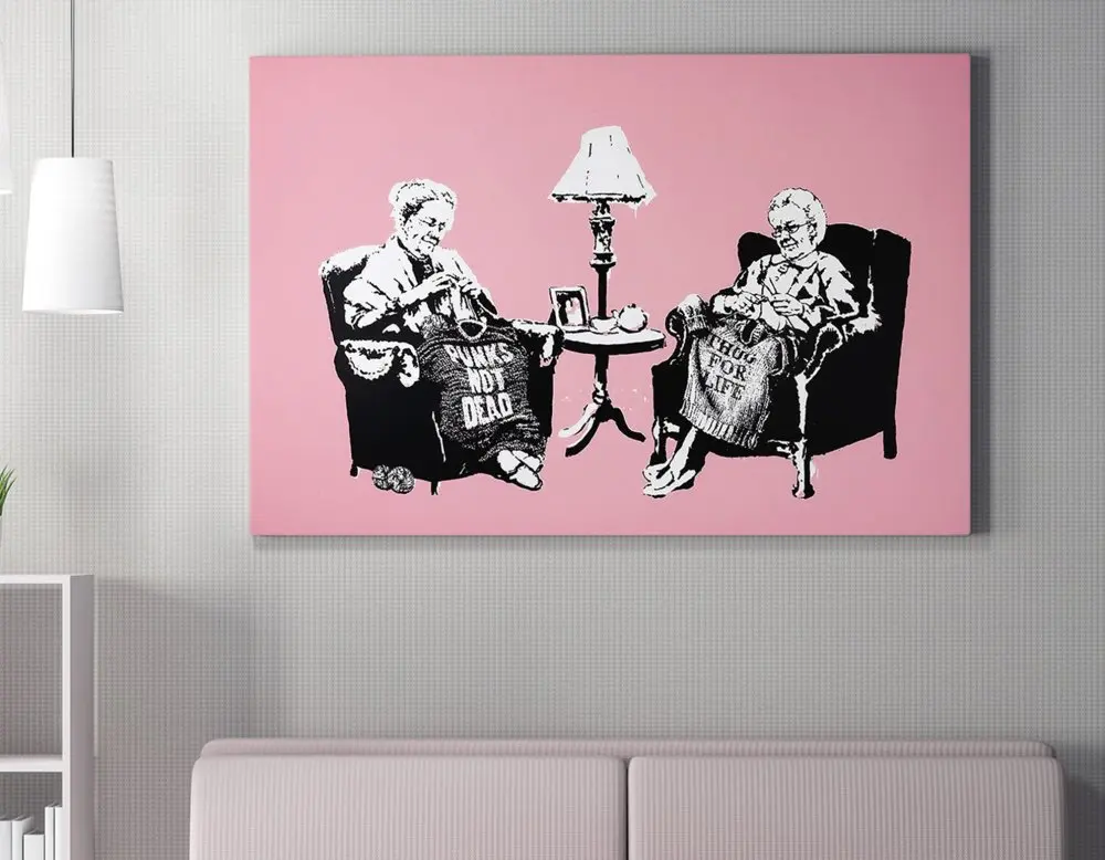 ASIR Obraz na plátně (50 x 70) Banksy Street Art – Babičky