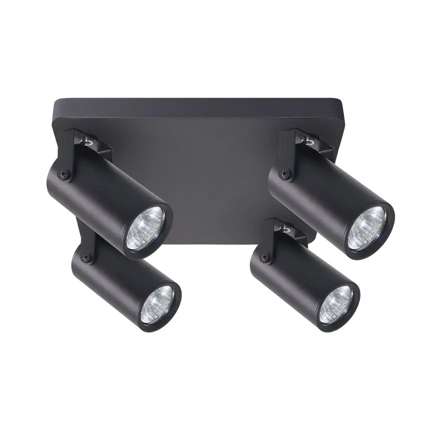 Stropní lampa Gary, černá, 4x15W, GU10, černé stínidlo