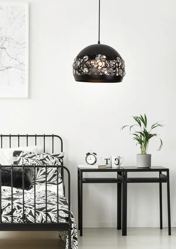 Závěsná stropní lampa 1X40W E27 černá JOLINA
