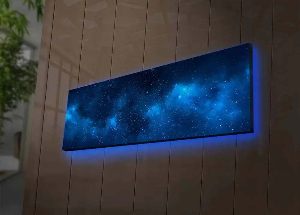 Hanah Home Obraz s led osvětlením Galaxie 90x30 cm