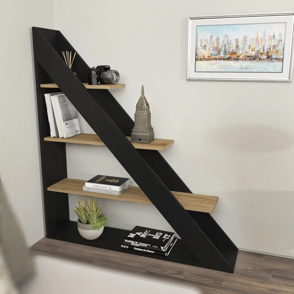 Knihovna Pisagor - Black, Oak