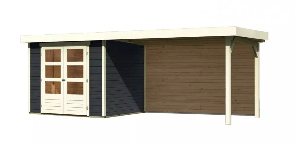 Dřevěný zahradní domek ASKOLA 3 s přístavkem 280 Lanitplast