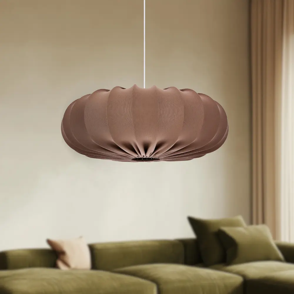 Skandinávská závěsná lampa CAFEE' - s moka hnědým stínidlem 66 cm - moderní stropní osvětlení do obývacího pokoje a jídelny E27