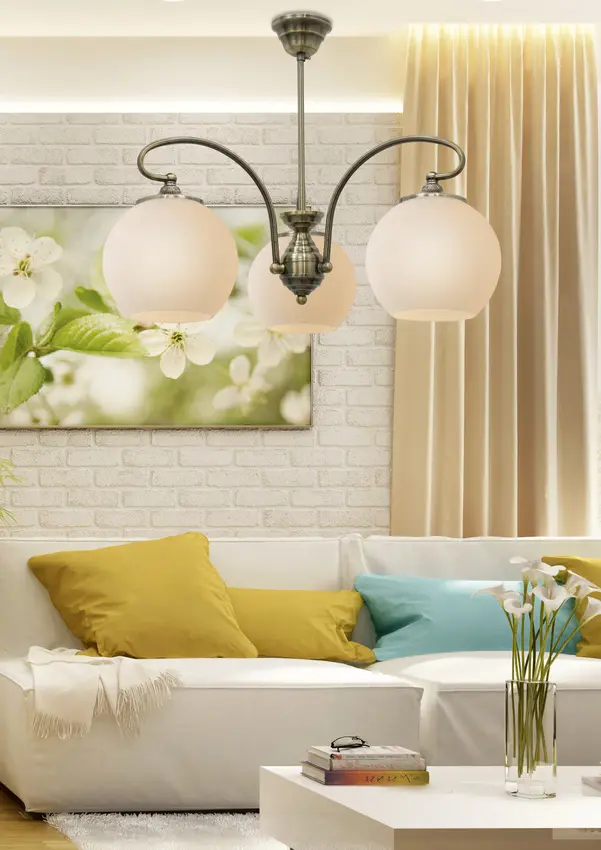 Závěsná stropní lampa 3X60W E27 patinovaná měď ORBIT