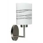 Nástěnná lampa matný nikl stínidlo hnědé pruhy 60W E27 Visola
