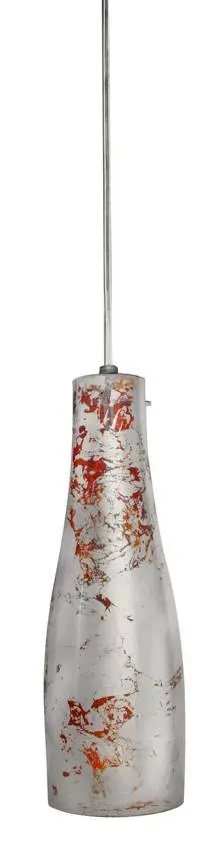 Stropní lampa láhev závěsná 1x60 l červená/stříbrná