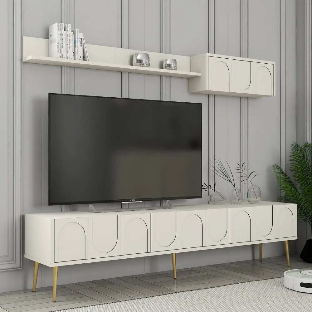 TV stěna / Sestava pod TV Lyon 2 - Cream, Gold