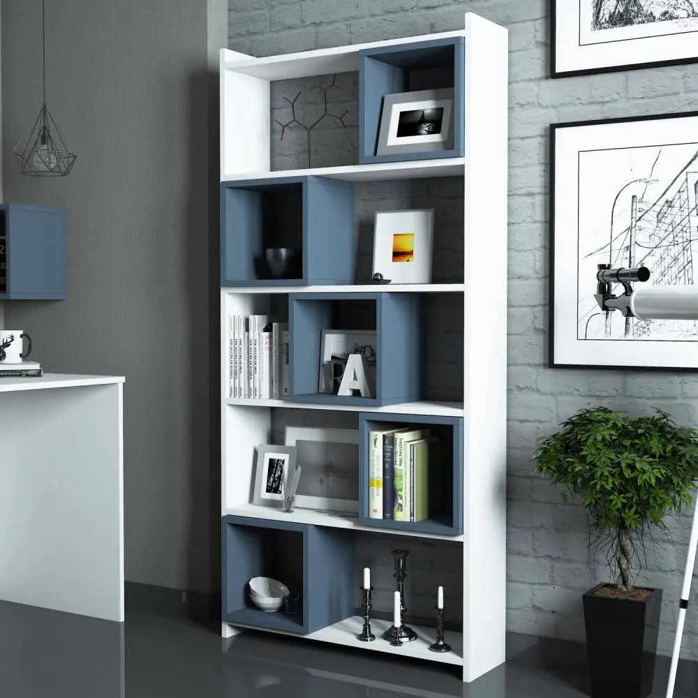 Knihovna Box - White, Blue