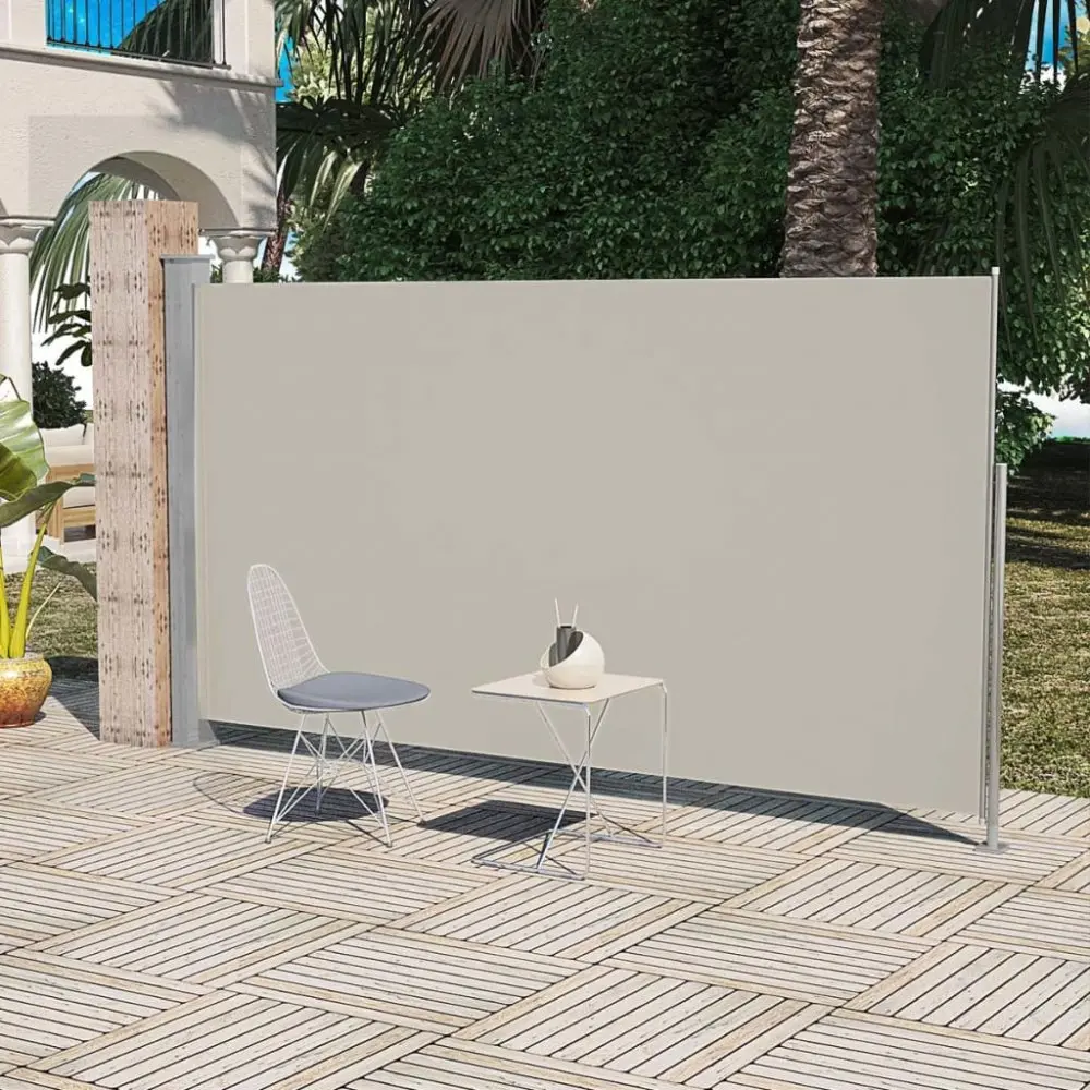 vidaXL Zatahovací boční markýza/zástěna na terasu - Krémová / 160 x 300 cm - 11461.40810