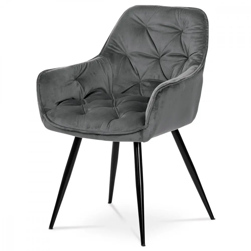 Autronic Jídelní židle, modrá, sametová látka, DCH-421 BK4 JÍDELNÍ A KONFERENČNÍ ŽIDLE - šedá - 61 x 87 x 61 cm, DCH-421 GREY4