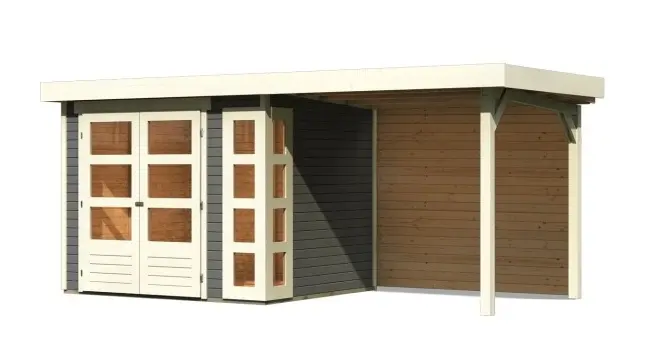 Dřevěný zahradní domek KERKO 3 s přístavkem 240 Lanitplast