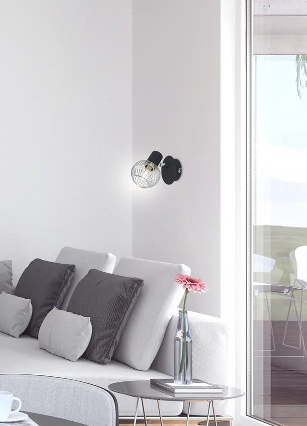 Nástěnná lampa 1X40W E14 černá/chrom OSLO