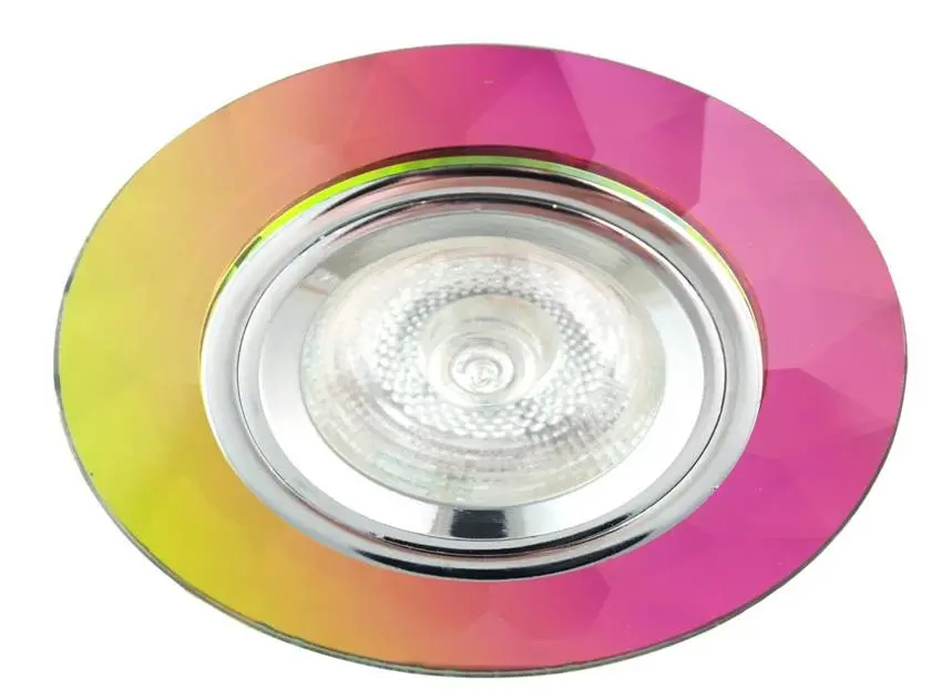Stropní svítidlo SS-11 Ch/Mix Mr16 Chromové stropní svítidlo, pevné kulaté, sklo, mix barev