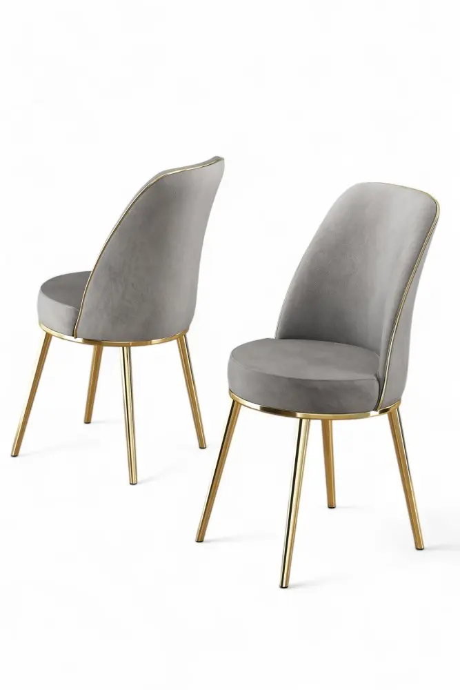 Sada židlí (4 kusy) Pefa - Grey, Gold