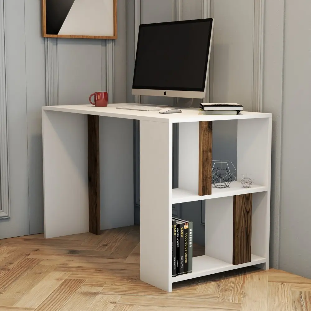 Psací stůl Lima - White, Walnut