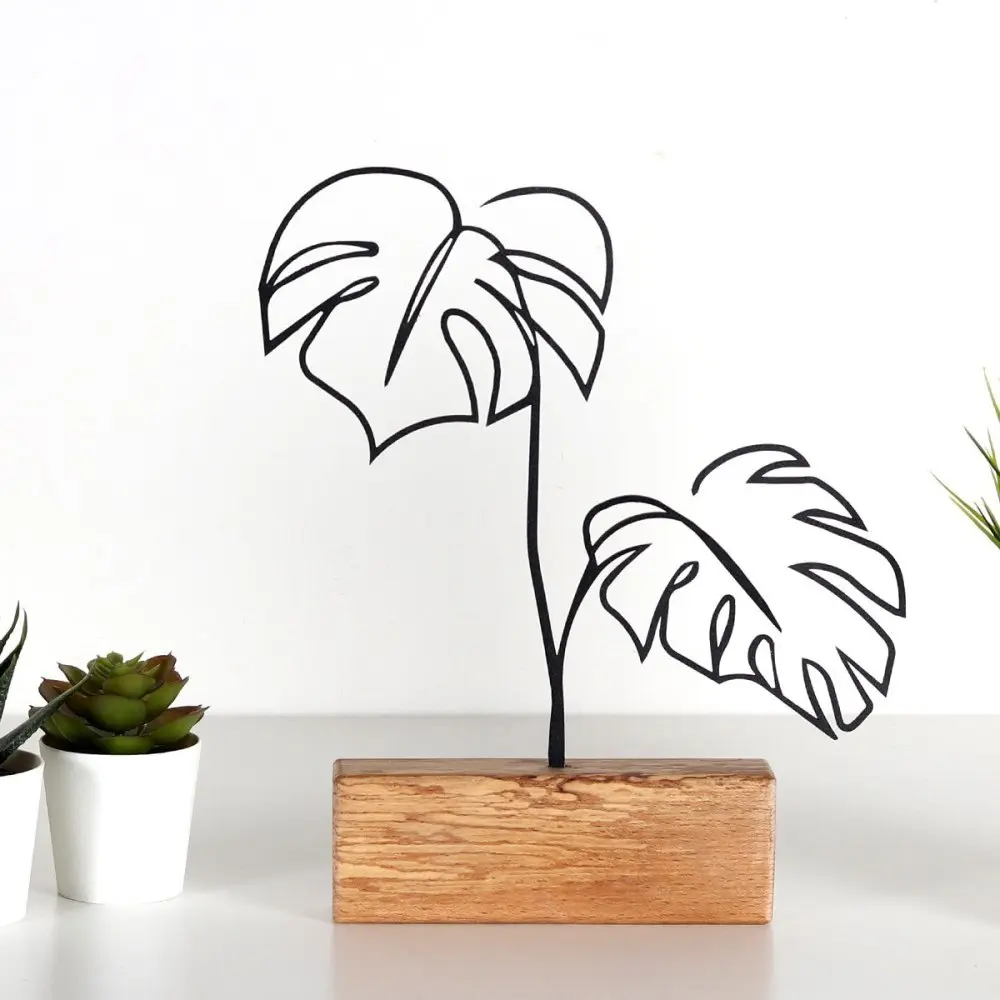 Hanah Home Kovová dekorace Leaves 30 cm černá