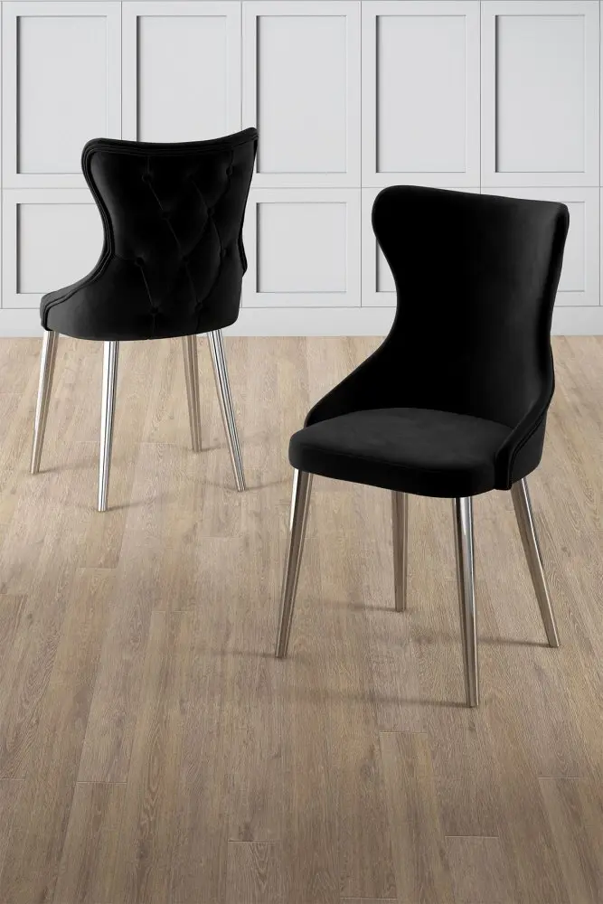 Sada židlí (4 kusy) Alpa - Black, Chrome