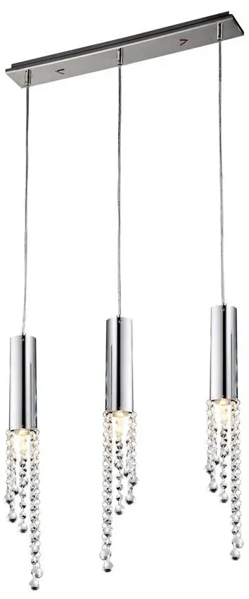 Závěsná lampa 3xGU10 chrom + LED 3x3W Duero
