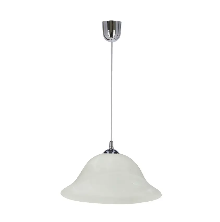 Závěsná lampa Vera Chrome 1x60W E27 Alabastrové stínidlo