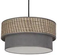 Závěsná lampa Karrara černá 1x60W E27 stínidlo šedé béžovo-šedé