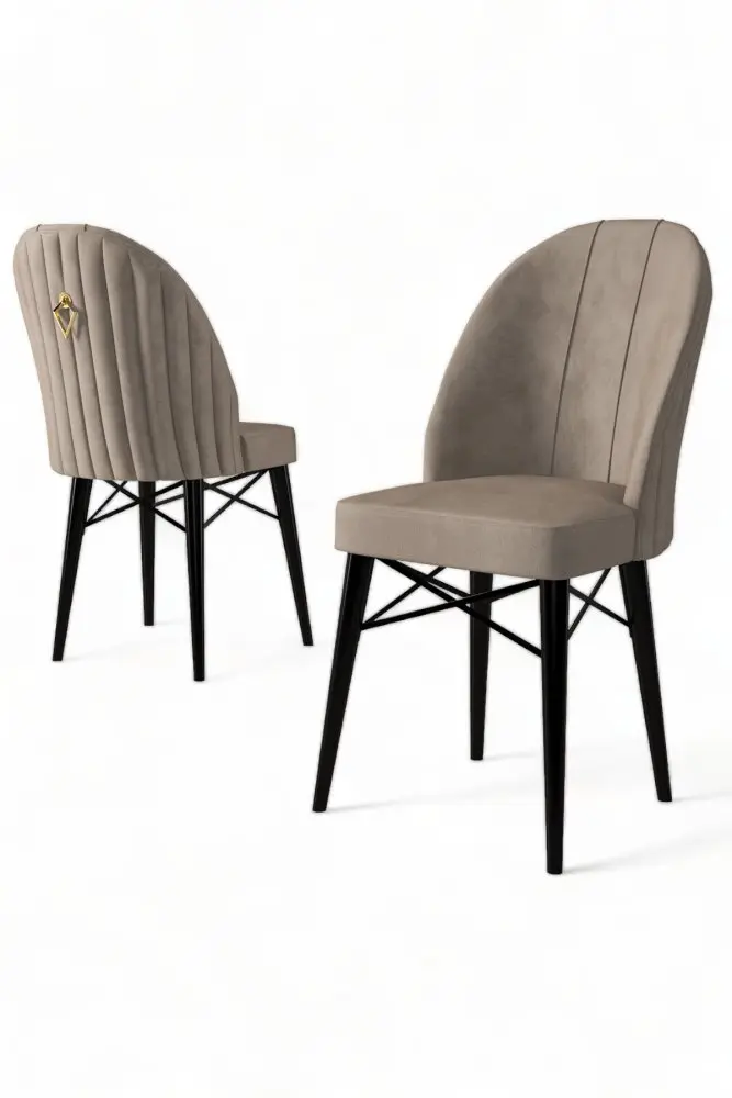 Sada židlí (4 kusy) Ritim - Cappuccino, Black