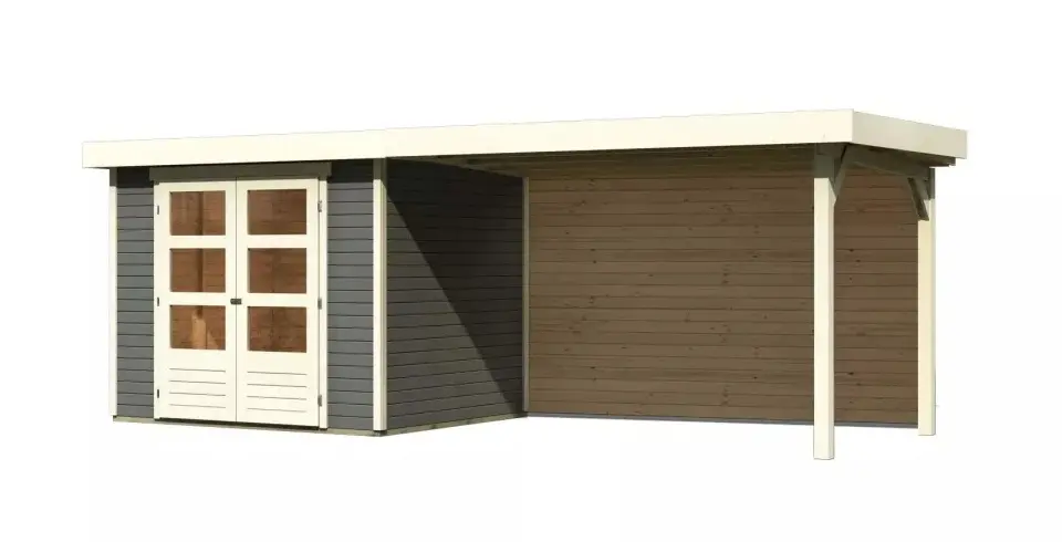 Dřevěný zahradní domek ASKOLA 3 s přístavkem 280 Lanitplast
