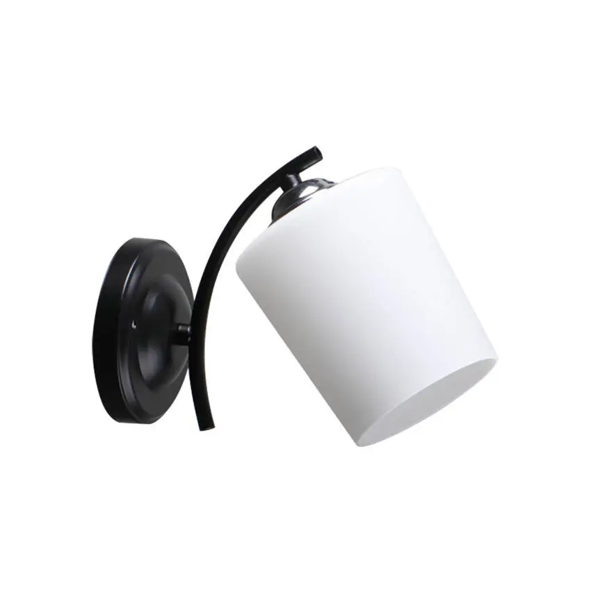 Nástěnná lampa Esnyr Lamp, chrom+černá, 1x40, stínidlo E27, bílá