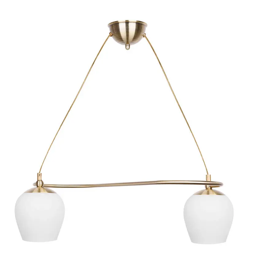 Závěsná lampa Serano patinovaná 2x60W E27 bílé stínidlo