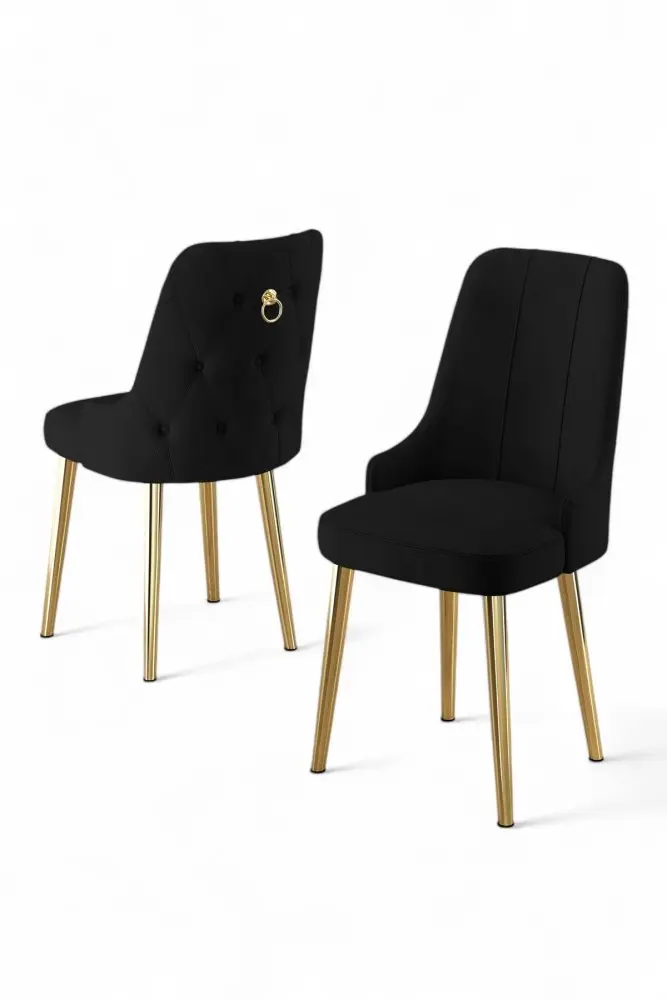 Sada židlí (2 kusy) Newa - Black, Gold
