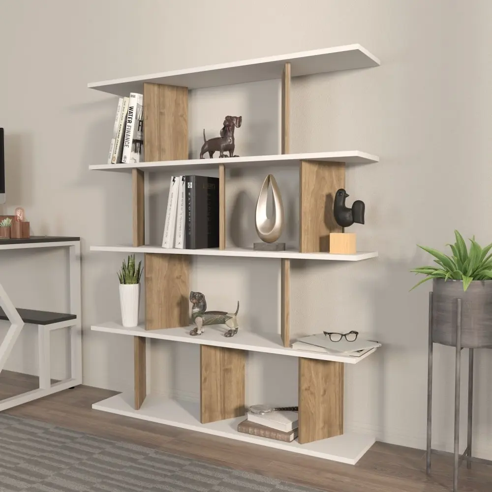 Knihovna Grace - White, Walnut