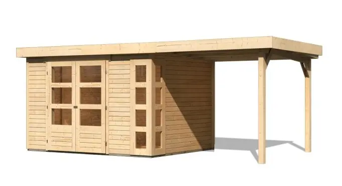 Dřevěný zahradní domek KERKO 5 s přístavkem 240 Lanitplast