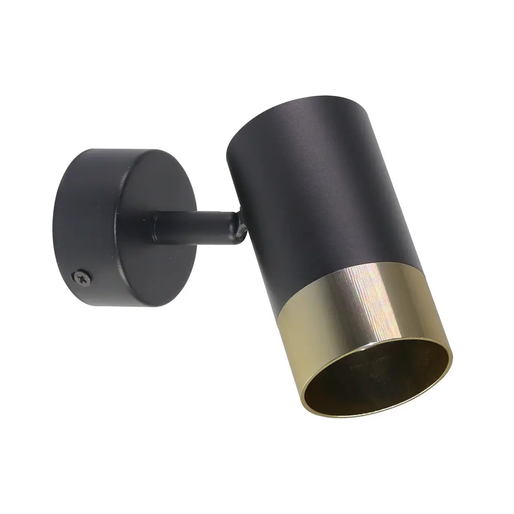 NÁSTĚNNÁ SVÍTIDLA TOBI LAMP ČERNÁ 1X15W GU10 STÍNIDLO ČERNÁ+ZLATÁ