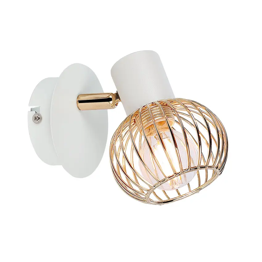 Nástěnná lampa 1X40W E14 bílá/zlatá OSLO