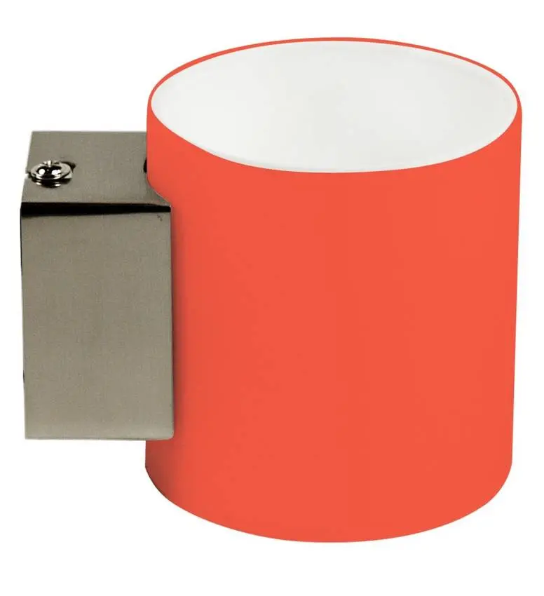 Oranžová válcová skleněná nástěnná lampa 40W G9 Simonet