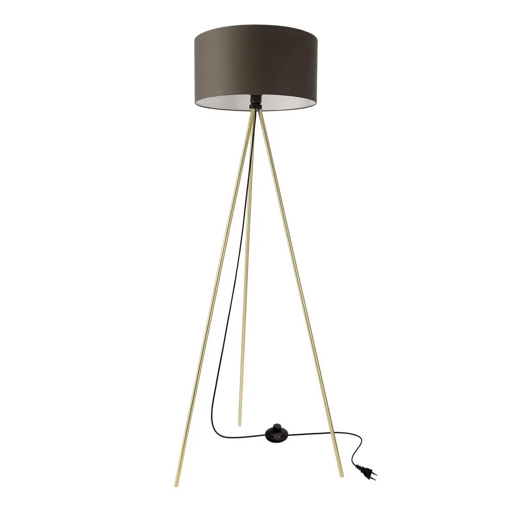 Stojací lampa VANTI 1x40W E27 zlatá konstrukce grafitové stínidlo moderní do obývacího pokoje ložnice kancelář elegantní vysoká stojací lampa
