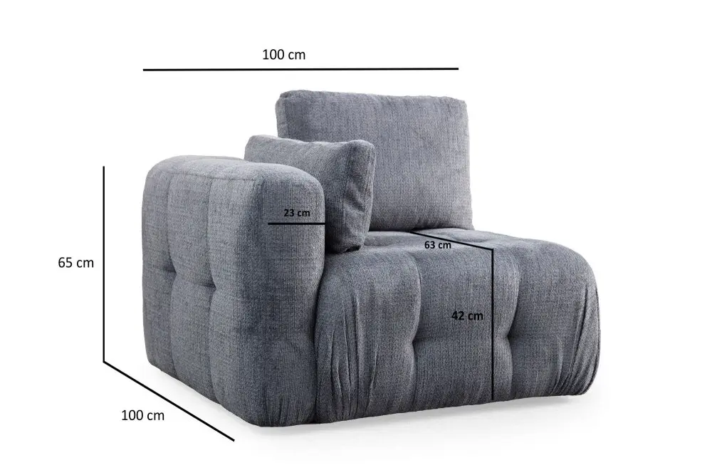 Křeslo / Jednomístná pohovka Amaris L1 - Grey